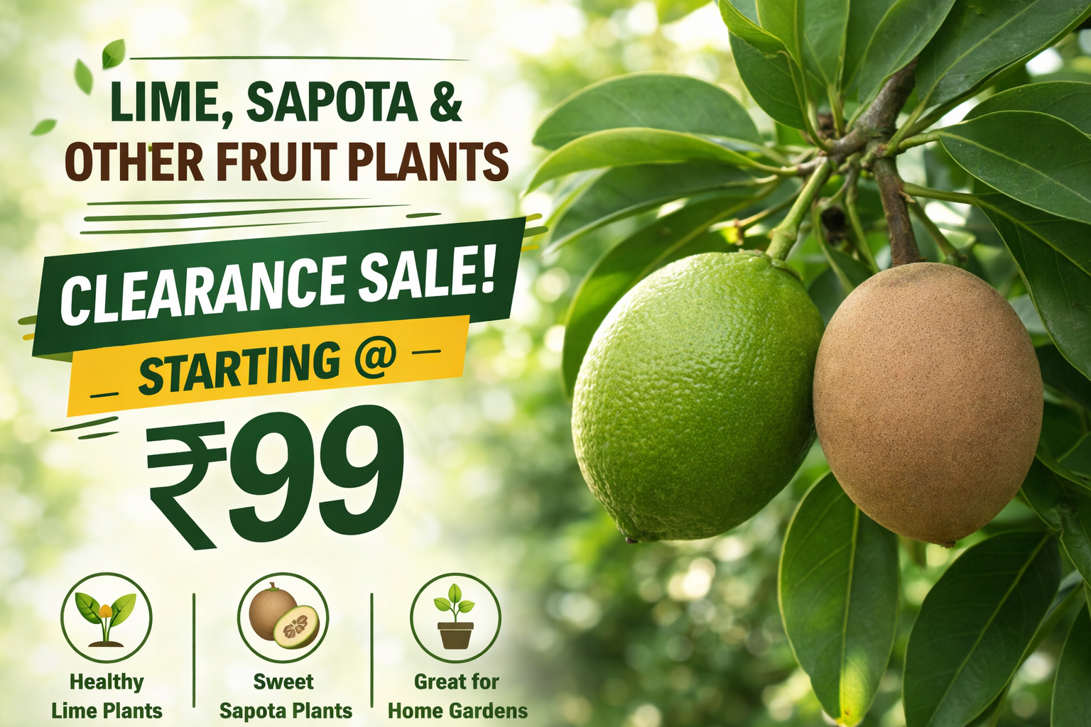 NavaUrja Live Fruit Plants Clearance Sale